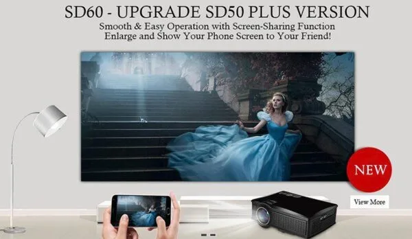 LED Projector Video Projecteur Portable WIFI LED – Image 5