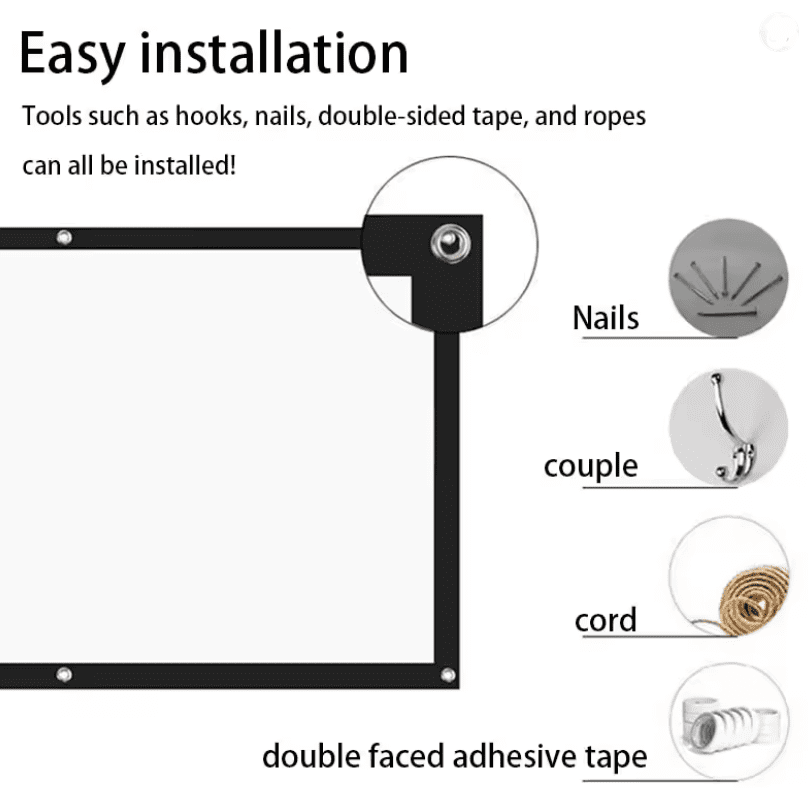 E21 Roll Up Écran de projection 120 pouces 266 x 150 cm – Image 13