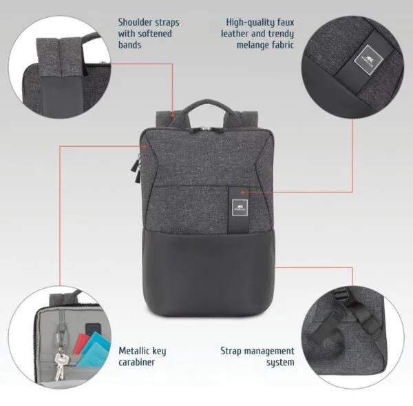 Rivacase 8825 Sac à dos Mélange MacBook Pro Ultrabook 13.3" – Image 9