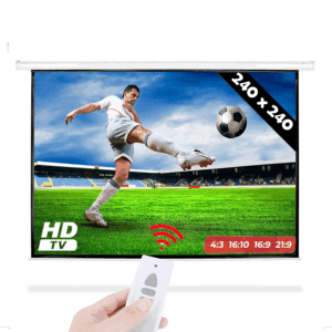 E195 Écran Motorisé 1:1 Carré 240x240 cm