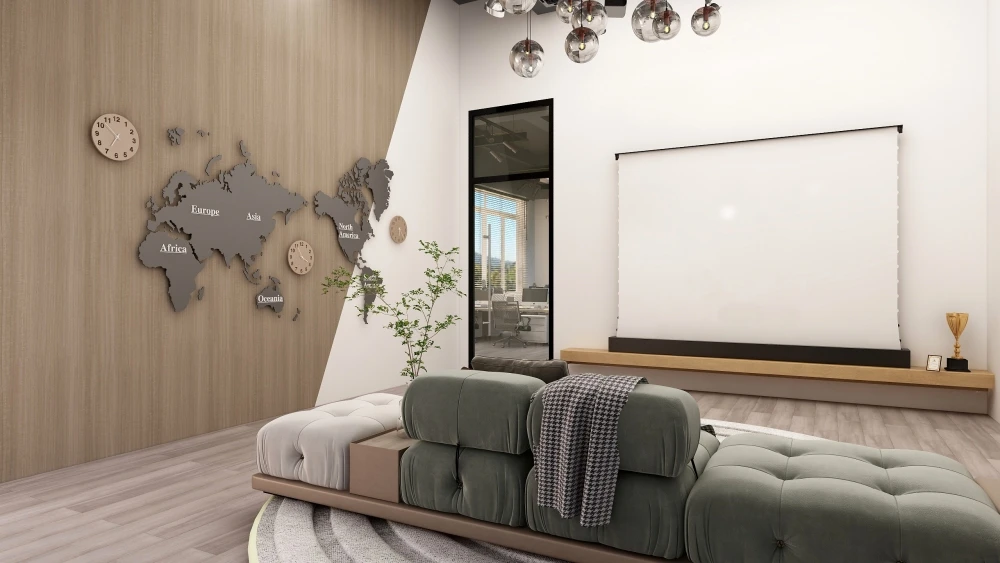 Owlenz BU Écran de Projection Électrique Floor Rising 120 Pouces 16:9 – Motorisé Bottom-Up, Compatible 4K – Image 7